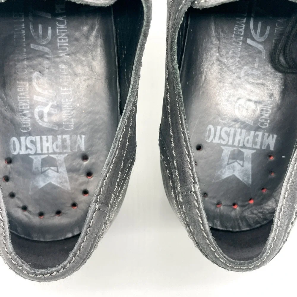 Mephisto Mens 8.5 Waino Oxford Black Leather Derby Shoes Casual Office Comfort